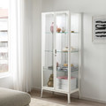 MILSBO Glass-door cabinet, white, 73x175 cm