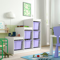 TROFAST Storage combination with boxes, white/lilac, 99x44x94 cm