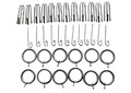 GoodHome Set for Hanging Curtains, silver