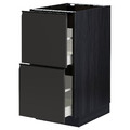 METOD / MAXIMERA Base cb 2 fronts/2 high drawers, black/Upplöv matt anthracite, 40x60 cm