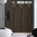 PAX / STORKLINTA Wardrobe combination, grey-beige/dark brown stained oak effect, 150x60x201 cm