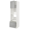 METOD / MAXIMERA Hi cab f ov/combi ov w dr/2 drwrs, white/Bodbyn grey, 60x60x220 cm