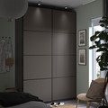 PAX / MEHAMN Wardrobe, dark grey/double sided dark grey, 150x66x236 cm