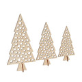 Christmas Decoration Set of 3 Wooden Christmas Trees