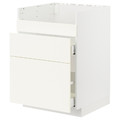 METOD / MAXIMERA Base cb f HAVSEN snk/3 frnts/2 drws, white/Vallstena white, 60x60 cm