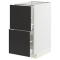 METOD / MAXIMERA Base cb 2 fronts/2 high drawers, white/Nickebo matt anthracite, 40x60 cm