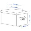 TJOG Storage box with lid, dark grey, 35x56x30 cm