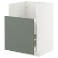 METOD / MAXIMERA Base cab f TALLSJÖN sink, white/Nickebo matt grey-green, 60x60 cm