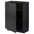 METOD Base cabinet with shelves, black/Nickebo matt anthracite, 60x37 cm