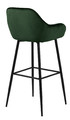 Bar Stool with Backrest Brooke VIC, green