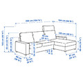 VIMLE 3-seat sofa with chaise longue, with headrest with wide armrests/Gunnared beige