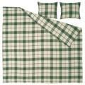 BESKSÖTEMAL Duvet cover and 2 pillowcases, green/check, 200x200/50x60 cm