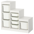 TROFAST Storage combination with boxes, white/white, 99x44x94 cm