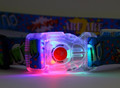 Matteo Dog Collar LED Buckle 25mm, blue graffiti