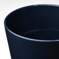 KLOTLÖNN Plant pot with saucer, in/outdoor/black-blue, 24 cm