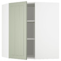 METOD Corner wall cabinet with shelves, white/Stensund light green, 68x80 cm