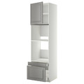 METOD / MAXIMERA Hi cab f ov/combi ov w dr/2 drwrs, white/Bodbyn grey, 60x60x220 cm