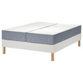 LYNGÖR Divan bed, Vågstranda firm/medium firm/light blue white, 160x200 cm