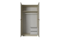 Wardrobe Nicole with Drawer Unit 100 cm, cashmere, gold handles