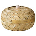 HÖKRUBBA Basket with lid, bamboo, 25 cm