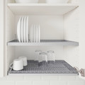 METOD Wall cabinet w dish drainer/2 doors, white/Lerhyttan light grey, 80x60 cm