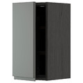 METOD Wall cabinet with shelves, black/Voxtorp dark grey, 30x60 cm