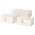 BYGGLEK LEGO® box with lid, set of 3, white