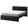 MALM Bed frame with mattress, black-brown/Valevåg medium firm, 140x200 cm