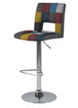 Bar Stool Sylvia, patchwork/brushed metal