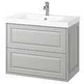 TÄNNFORSEN / ORRSJÖN Wash-stnd w drawers/wash-basin/tap, light grey, 82x49x69 cm