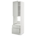 METOD / MAXIMERA Hi cab f ov w dr/2 frnt/1 m/1 h drw, white/Havstorp light grey, 60x60x220 cm