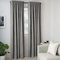 PRAKTTIDLÖSA Room darkening curtains, 1 pair, grey, 145x300 cm