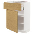 METOD / MAXIMERA Base cabinet with drawer/door, white/Voxtorp oak effect, 60x37 cm