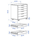 ALEX Drawer unit on castors, white stained/oak effect, 67x66 cm