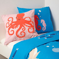 BLÅVINGAD Cushion cover, octopus pattern/pink, 50x50 cm
