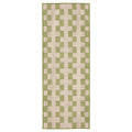 GÅNGSTIG Kitchen mat, flatwoven green/off-white, 80x200 cm