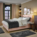 IDANÄS Upholstered storage bed, Gunnared pale pink, 140x200 cm