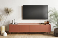 Four-Door TV Cabinet with Drawers Desin 220, ceramic red/nagano oak