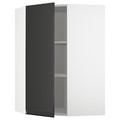 METOD Corner wall cabinet with shelves, white/Upplöv matt anthracite, 68x100 cm