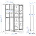 BILLY / OXBERG Bookcase with panel/glass doors, oak effect/clear glass, 160x30x202 cm