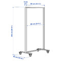 MITTZON Frame with castors, white, 85x205x50 cm