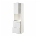 METOD / MAXIMERA Hi cab f micro combi w door/3 drwrs, white/Stensund white, 60x60x220 cm