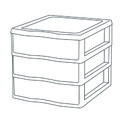 3 Drawer Stackable Unit Form Kontor 17cm