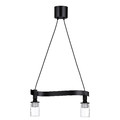 ACKJA / MOLNART Pendant lamp with light bulb, wave shaped black/tube-shaped patterned