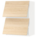 METOD Wall cabinet horizontal w 2 doors, white/Askersund light ash effect, 60x80 cm