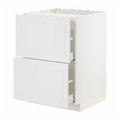 METOD / MAXIMERA Base cab f hob/2 fronts/2 drawers, white/Stensund white, 60x60 cm
