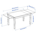 LANEBERG Extendable table, white, 130/190x80 cm