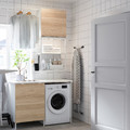 ENHET Laundry, white/oak effect, 123x63.5x87.5 cm