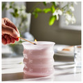 LUGNARE Scented candle in glass, Jasmine/pink, 50 hr