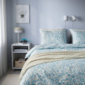 CYMBALBLOMMA Duvet cover and pillowcase, white/blue, 150x200/50x60 cm